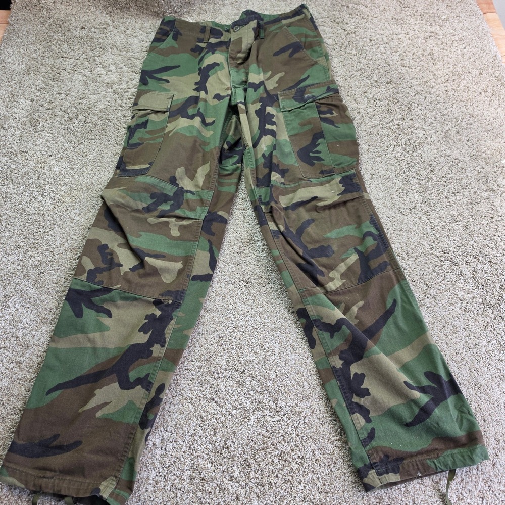 VINTAGE US Military Woodland Camo Cargo Pants Mens Medium Long BDU Fatigues